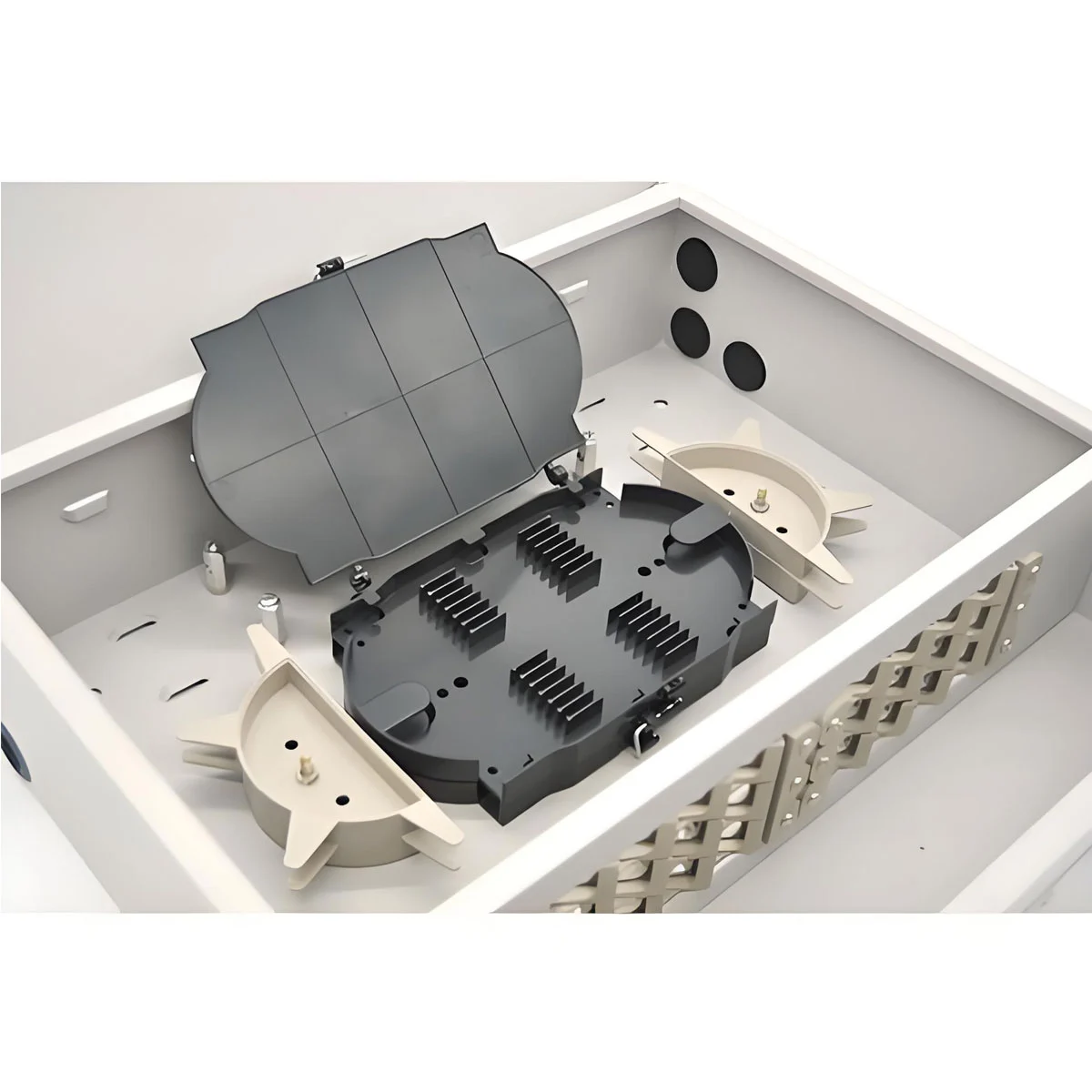 Panel de parche de fibra montado en la pared